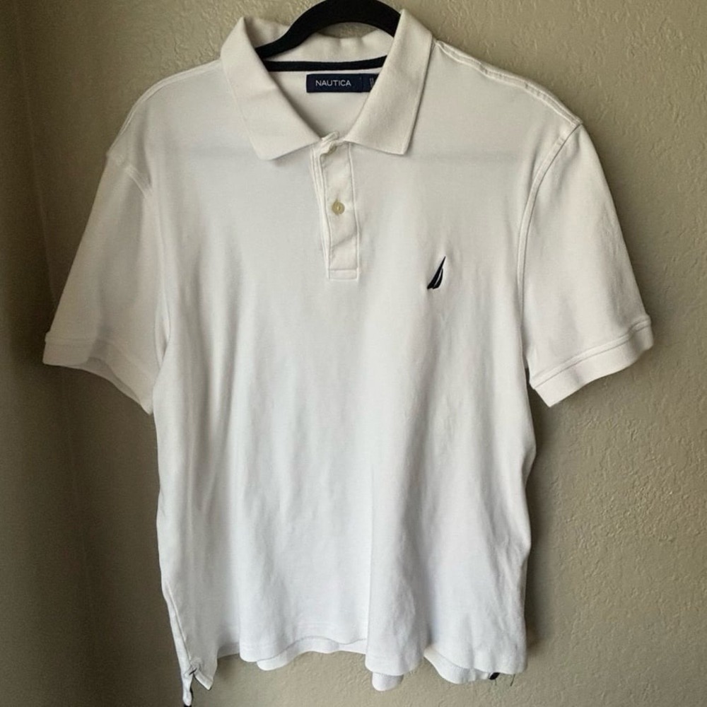 Nautica white Polo Shirt Large